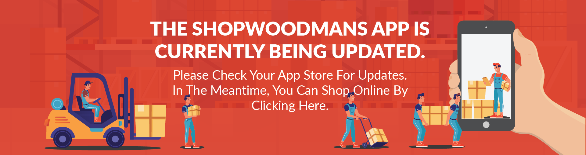 The Shopwoodmans.com app is currently being updated. In the Meantime, click here to be taken to Shopwoodmans.com