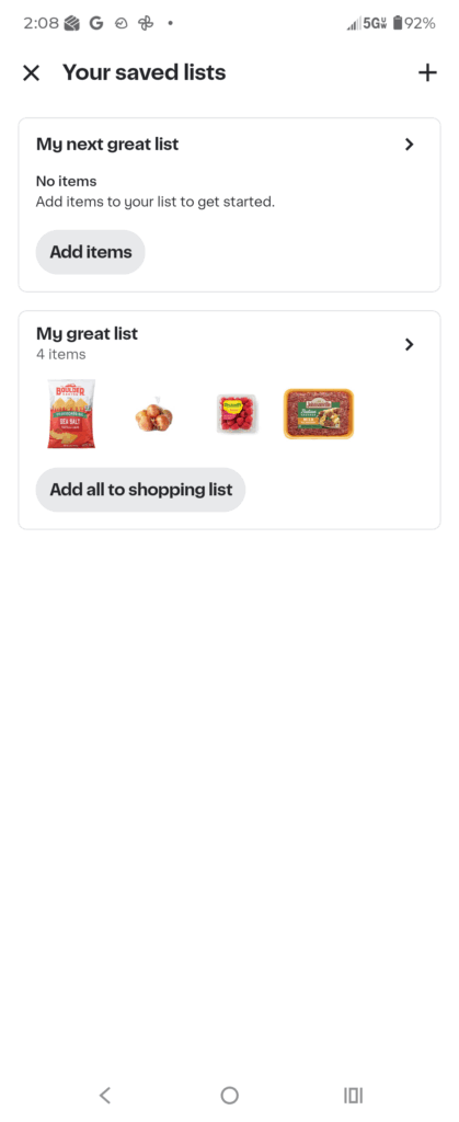 Tap the list you'd like to view.